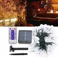 กันน้ำ 10m 60LED ชิปพลังงานแสงอาทิตย์ลูกหลอดไฟสตริงสำหรับการตกแต่งงานปาร์ตี้รื่นเริง