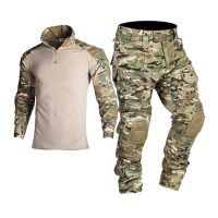 ∋✶❁ Camouflage Tactical Uniform Shirts Pants with Elbow Knee Pads Arisoft Paintball Clothing Ghillie Suits