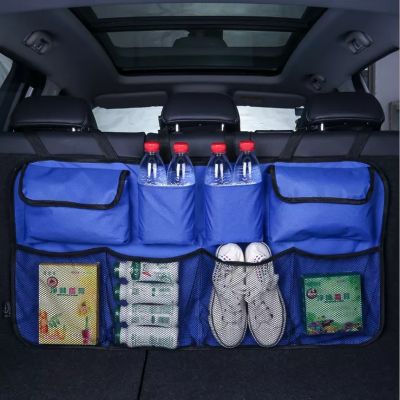 hotx 【cw】 Car Organizer Adjustable Backseat Storage Net Capacity Multi-use Oxford Automobile Back Organizers