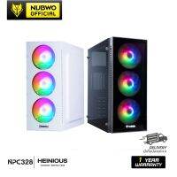 เคส Nubwo HEINIOUS NPC328 COMPUTER GAMING CASE Black/White ฟรีพัดลมเคส 3 ตัว ของแท้ประกันศูนย์ 1 ปี