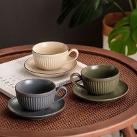 Genuine Original High-end European Small Luxury Coffee Cup Sauce Spoon Hanging Ears Ins Style Ceramic Latte Cup Retro Afternoon Tea Cup Set