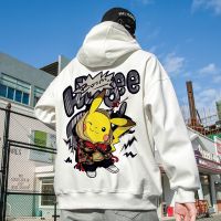 2023 NewJapanese อะนิเมะ Pikachu เสื้อกันหนาวผู้ชาย2021แนวโน้มฤดูใบไม้ผลิทุกการแข่งขัน Hoodies คู่หลวมคลุมด้วยผ้าขนาดบวกผู้ชายเสื้อยืดคลุมด้วยผ้าท็อปส์คอกลมเสื้อกันหนาวเสื้อผ้าผู้ชาย