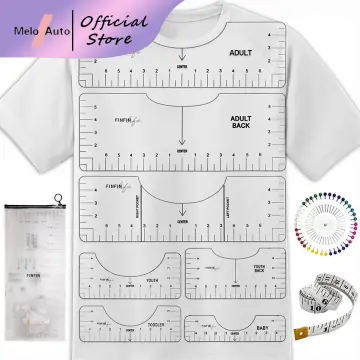 8 Pcs T-shirt Ruler Guide V Neck Alignment Tool To Center Designs  Measurement 