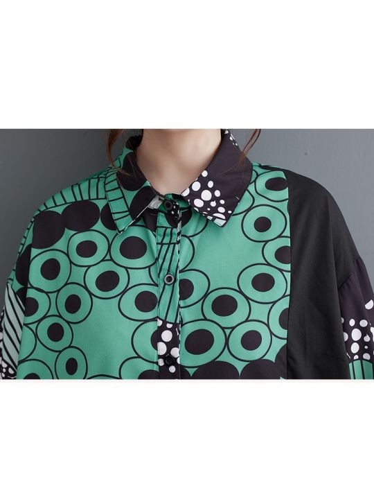 xitao-dress-long-sleeve-patchwork-print-shirt-dress