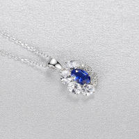 JoyceJelly Classic 925 Sterling Silver Women Necklace With 10*16MM Emerald Ruby Gemstones Zircon Fine Jewelry Gift Wholesale