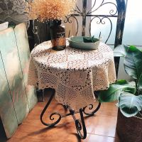 Hollow-Out Lace Table Cloth Crocheted Cotton Tablecloth Rectangle Round Dining Table Cover for Table Wedding Party Decor JK142Z