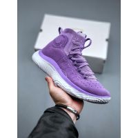 Ready Stock Original✅ UA* Curry- 4 MenS And WomenS H0VR Design Buffered Shock Absorbing Fashion Basketball Shoes Rebound Breathable Durable Outdoor Sports Shoes Purple （Free Shipping）