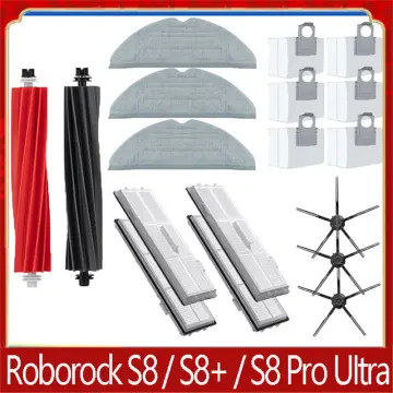 For Roborock S8 Pro Ultra,S8+,S8 Accessories Brushes Dust Bags Mop Cloths  HEPA Filter Roborock S8 Vacuum Cleaner Spare Parts