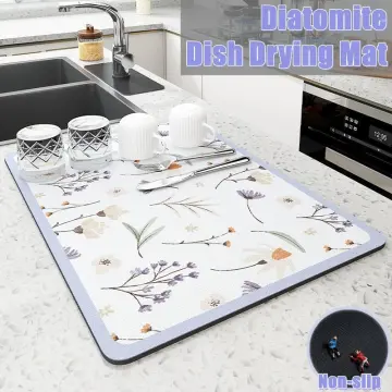 Diatomite Dish Drainer Kitchen Drain Pad Absorbent Dish Drying