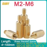 50/ 20/ 10/ 5pcs Male to Female Brass Spacer M2 m2.5 m3 m4 m5 M6  Long Hexagonal Brass PCB Standoff Spacers Nails Screws Fasteners