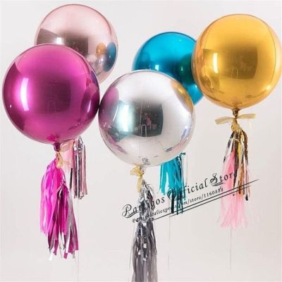 3Pcs Rose Gold 4D Foil Balloons 18/22/32 Inch Helium Globos Rainbow Metallic Ballon Wedding Decor Birthday Party Decorations Balloons