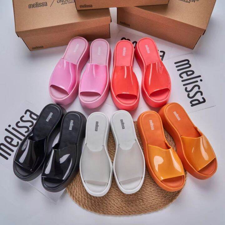 พร้อมส่ง-melissa-รองเท้าแตะ-พื้นหนา-เหมาะกับเดินชายหาด-แฟชั่นสําหรับผู้หญิง-2023-qyue-cnb