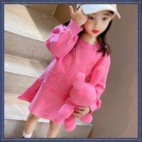 Ready Stock Korean Version Girls Clothing Long-Sleeved Dress Childrens One-Piece Baby Long T-Shirt New Style Fashionable