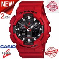 (คลังสินค้าพร้อม) original CasioแคสซีโอG Shock GA-100B-4A ผู้ชายกีฬานาฬิกาดิจิทัล 200M กันน้ำกันกระแทกและกันน้ำโลกไฟแอลอีดีอัตโนมัติ Wist GA100B/