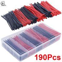 190PCS/Box 3 Sizes 1.5MM 3MM 6MM Black Red Assortment Ratio 2:1 Polyolefin Heat Shrink Tube Tubing Sleeving Wrap Wire Cable Kit