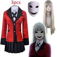 Anime Kakegurui Momobami Ririka Cosplay Costume Compulsive Gambler Red Uniform School Uniform Wig Short Skirt Suit 2021 Trend