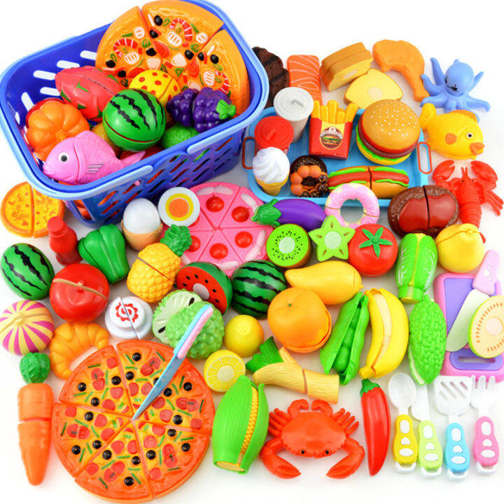 Kitchen Toys Fun Cutting Fruits Vegetables Pretend Food Playset for  Children Girls Boys Educational Early Age Basic Skills Development 12pcs Set