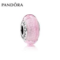 Pandoraˉ String ornaments beads Pink Shimmering Glass 925 Silver Strings 791650 Fashion Bracelet Beaded Jewelry Womens personality fashion DIY beads Pandoraˉ bracelet beaded jewelry