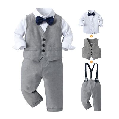 [COD] Cross-border childrens wholesale one generation spring and autumn new three-piece clothes baby belt jacket boy suit