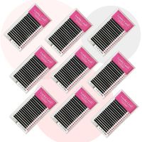 Lucky Lash 16Rows C/D Curl Fause Mink Eyelash Extension individual Korea PBT Fake Eyelashes Matte Light Eye Lashes Makeup