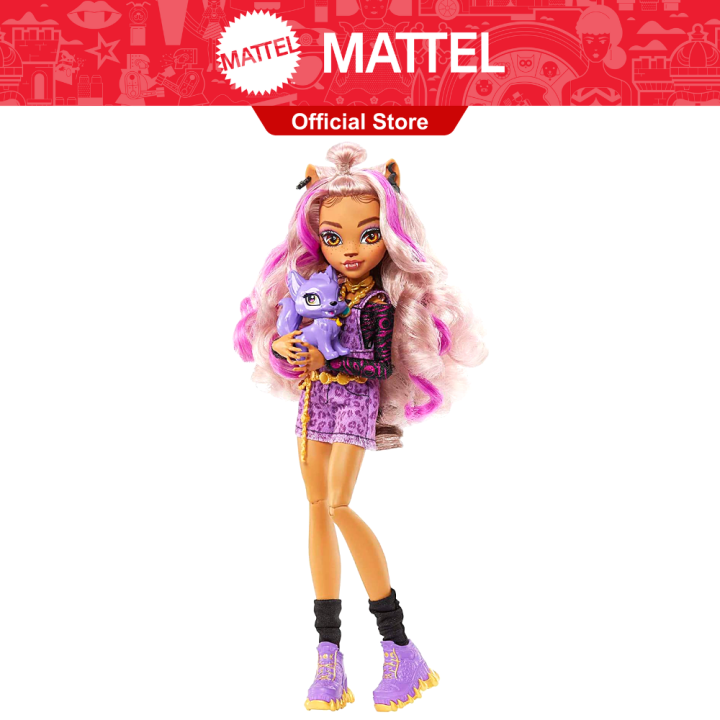 Monster High Cleo De Nile Fashion Doll with Blue Streaked Hair, Accessories  & Pet Dog