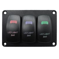 Auto Yacht Retrofit 3-position switch panel LED light bar Red/blue/green tri-color