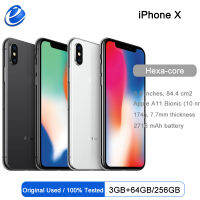 Apple X GSM ปลดล็อก4G LTE 5.8 "กล้องด้านหลังคู่12.0MP 3G RAM 64G256G ROM Face ID ศัพท์มือถือ