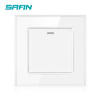 ❖✧ SRAN UK 1Gang 1way rocker switch250V 16A wall switch for household power supply crystal tempered glass 86mmx86mm