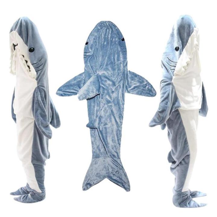 shark-onesie-blanket-wearable-shark-onesie-hoodie-flannel-blanket-comfortable-cartoon-sleeping-hoodie-multifunctional-for-party-reunion-halloween-masquerade-normal