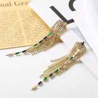 [COD] sweet retro simple beautiful temperament earrings court style long tassel girl