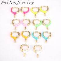 10Pairs New fashion summer hot selling mini Huggie hoops Neon colorful enamel small hoop gold filled earring