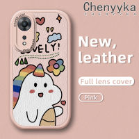 เคส Chenyyka สำหรับ OPPO A78 A1X A58X 5G เคสลายการ์ตูนหลากสีน่ารักยูนิคอร์นนำโชคคุณภาพสูงและทนทานเคสโทรศัพท์หนังนิ่มเคสป้องกันกล้องคลุมทั้งหมดเคสกันกระแทกขอบสีเคสนิ่ม