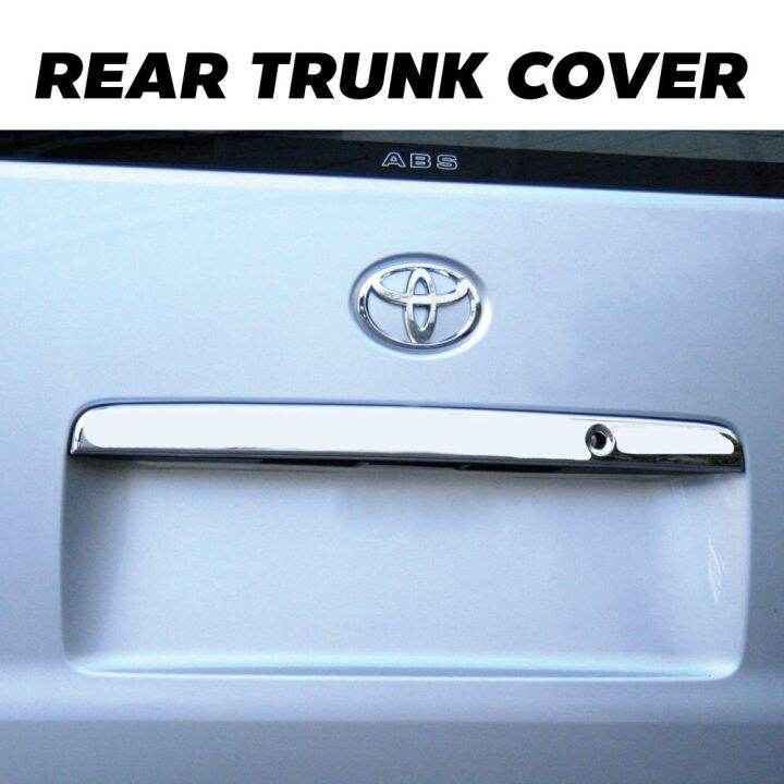 คิ้วกระโปรงท้าย-คิ้วท้าย-โครเมียม-รถตู้-toyota-commuter-ventury-2005-2018-ชุดแต่งคิ้วกระโปรงท้าย-ชุดแีต่งโครเมียมเฉพาะรุ่น