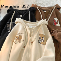 Marquise1997 เสื้อกันนหนาว เสื้อฮู้ด เสื้อกันหนาว ผญ เสื้อแจ็คเก็ตมีฮู้ดทรงหลวมใส่สบายทันสมัย WWY23914XP 37Z230915