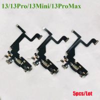 5PCS ใหม่ด้านล่าง Mic USB Charger Sub Board Connector Port สําหรับ iPhone 13 Pro Max 13 mini Dock Charging Flex Cable Repair Parts