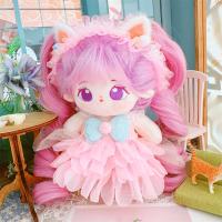 20cm Cute Doll Accessories Pink Princess Dress Rabbit Headwear Pretty Idol Girls Clothes Set Jungkook Jimin Winter Gift