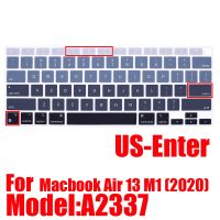 ฝาครอบแป้นพิมพ์แล็ปท็อปสำหรับ Macbook Air13แบบชิป M1 A2337เรา-ป้อนเคสฟิล์มป้องกันคีย์บอร์ดฝุ่นเนื้อนุ่มสีซิลิโคน