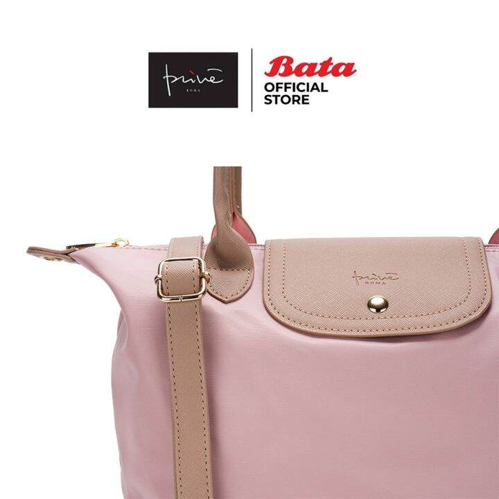 xbest-sellerx-bata-บาจา-ยี่ห้อ-prive-กระเป๋าถือสำหรับผู้หญิง-กระเป๋าถือสะพายข้าง-สายปรับระดับได้-ผ้าไนลอน-กระเป๋ากันน้ำ-รุ่น-chloezy-สีชมพูดัสตี้-9925420