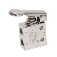 MM-Mechanical Valve Tac2-31v 1/8quot; Thread 2 Position 3 Way Spring Return Lever Air Pneumatic Switch Valve W Fittings