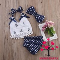 HPN-Cute Baby Girls Clothes Anchors Tops+Polka Dot