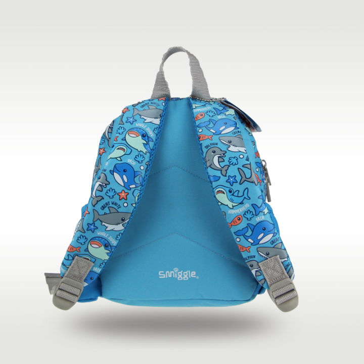 ออสเตรเลีย-smiggle-original-กระเป๋านักเรียนเด็กอนุบาลกระเป๋านักเรียนขนาดเล็ก-blue-shark-dolphin-กระเป๋าเป้สะพายหลังขนาดเล็ก-class-1-4ปี11นิ้ว