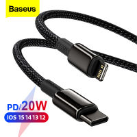 Baseus สายชาร์จ 1m/2m PD 20W USB C ถึง Lightning สำหรับ iPhone 13 Pro Max 12 11 Series Fast PD Charge Data Sync สายถักไนลอน