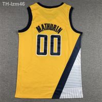 เสื้อบาสเก็ตบอลฤดูกาลใหม่ 2023 ทีม Pacers No. 00 Maturin พร้อมชุดบาสเก็ตบอลปักโลโก้ที่ระลึก 6 ชุด