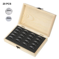 0120PCS Coins Holder Storage Box Coin Collection Case With Adjustment Pad Adjustable Antioxidative Coin Wooden Box