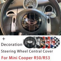 ฝาครอบมัลติมีเดียแผงกลางพวงมาลัยรถยนต์ยูเนี่ยนแจ็คสีเทาสำหรับ MINI Cooper R50 R52 R53อุปกรณ์ตกแต่งสติกเกอร์ตกแต่งภายใน