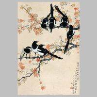 ศิลปะบนผืนผ้าใบสำหรับติดกำแพงหมึกและภาพวาดทิวทัศน์ด้วย Qi Baishi-ศิลปะบ้านสมัยใหม่ตกแต่งผนังแขวนได้ในห้องนั่งเล่นห้องนอนและสำนักงานขนาดและรูปภาพสามารถปรับแต่งขอบได้แบบไร้กรอบ/กรอบ/โลหะ