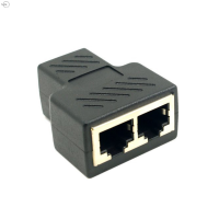 Cjing RJ45 Port Network CABLE Splitter Extender ปลั๊กอะแดปเตอร์แยกเป็น2 Splitter