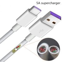 สายชาร์จซูเปอร์ชาร์จชนิด C ขนาด100/200ซม. ของแท้5A สายไฟสำหรับ Huawei ข้อมูล USB-C P30 P20 Pro Nova 5T 5 5i 30S 20