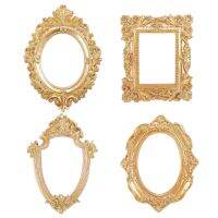 【hot】✴  4pcs Wall Frame Set Picture Gold Photo Background Props Frames