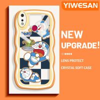 YIWESAN เคสสำหรับ Realme 3 Pro เคส3i Realme ลายการ์ตูนโดราเอมอนน่ารักขอบคลื่นเคสมือถือกันกระแทกแบบใสนิ่มเคสโปร่งใสลายกล้องถ่ายรูปฝาครอบป้องกันซิลิกาเจล